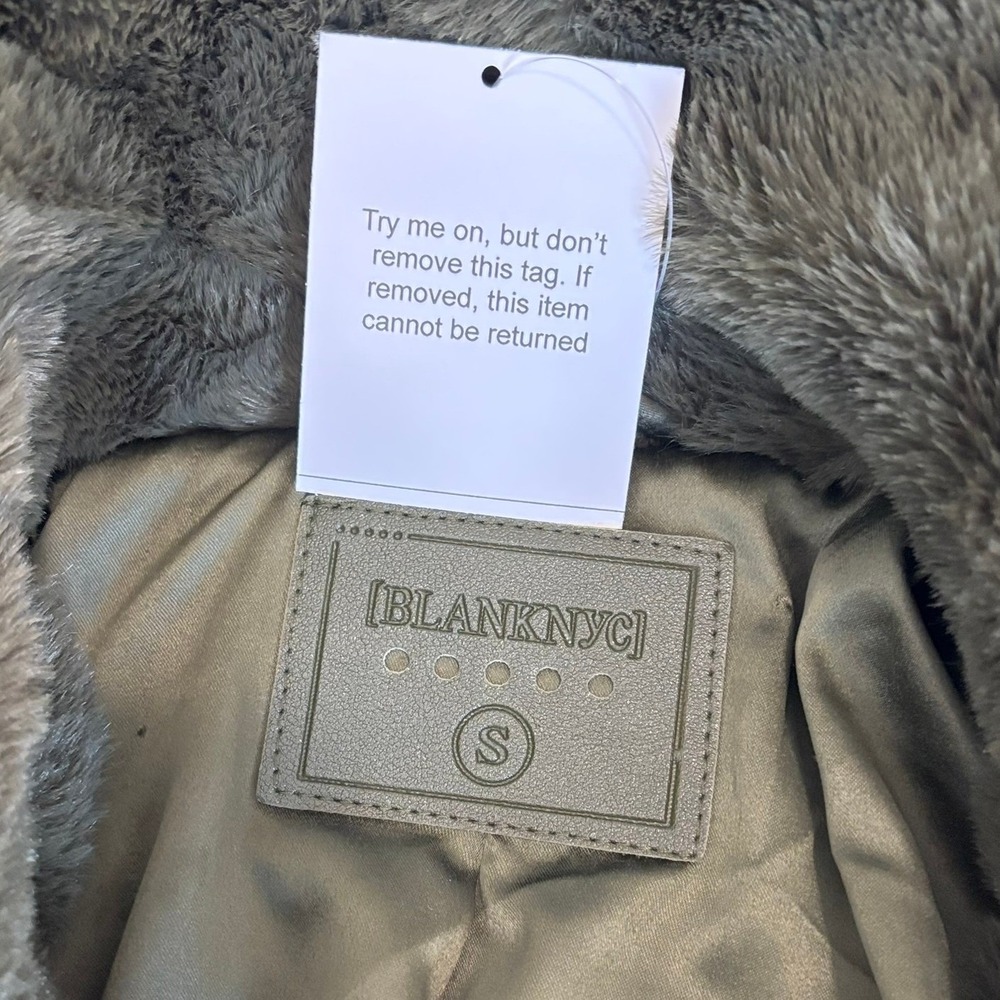 BLANKNYC Faux Fur Jacket Women S Olive Green Casual Boho Classic - Picture 6 of 8